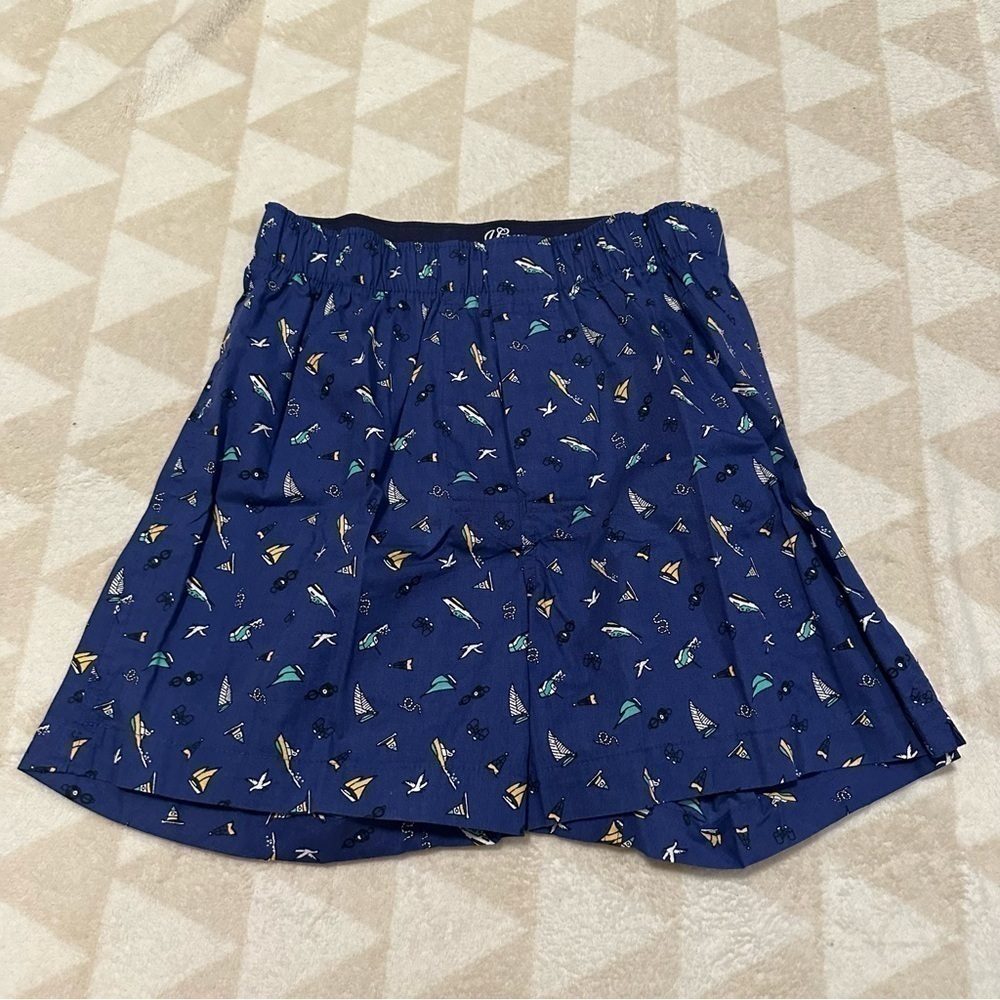 J crew men’s boxers bird helicopter printed navy blue nwot